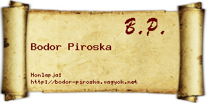 Bodor Piroska névjegykártya