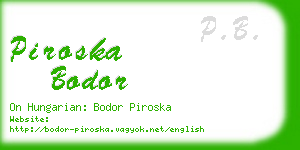 piroska bodor business card